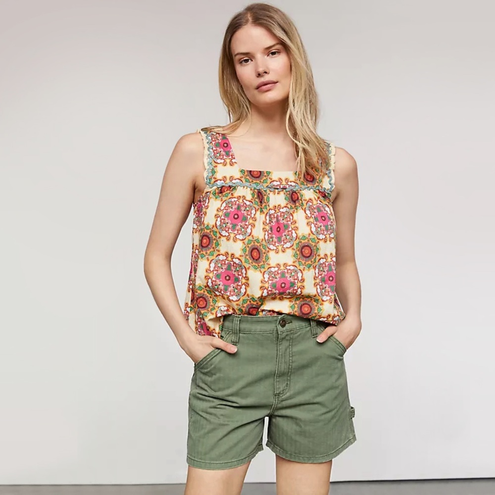Let Me Be | 100% Cotton Textured Abstract Tank Top | NWT